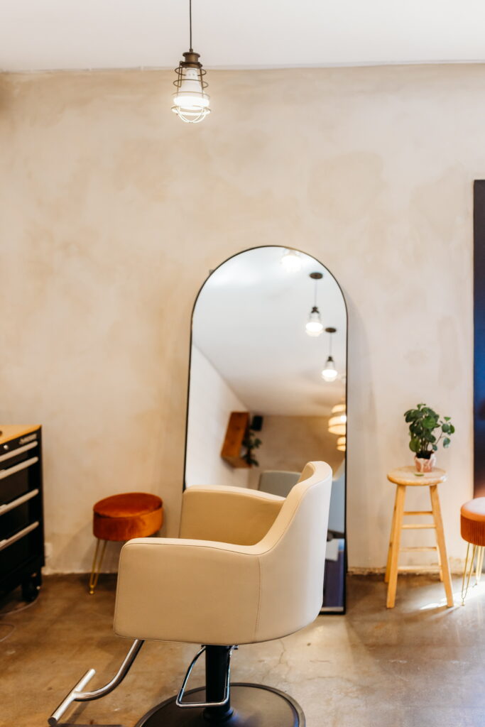 Interior of Co Op Hair salon in Orange County, CA